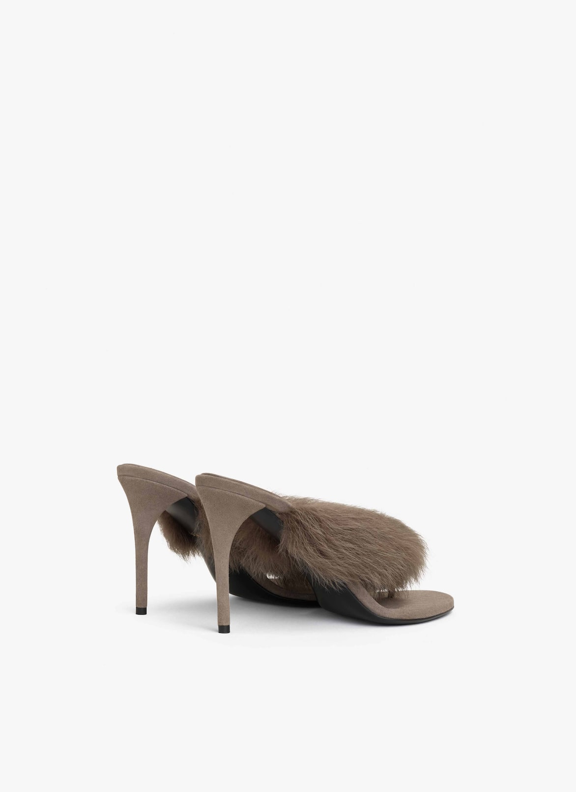 HEEL THONG MULES IN LAMBSKIN ALAÏA TAUPE HEEL THONG MULES IN LAMBSKIN